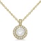 Diamond Halo Pendant Necklace Round Solitaire 14k Yellow Gold (1.00ct)