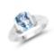 2.72 CTW Genuine Blue Topaz and White Topaz .925 Sterling Silver Ring