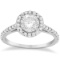 Halo Diamond Cathedral Engagement Ring 14k White Gold (1.44ct)