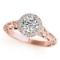 CERTIFIED 18K ROSE GOLD 1.11 CT G-H/VS-SI1 DIAMOND HALO ENGAGEMENT RING