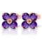 1.15 Carat 14K Solid Rose Gold Diana Amethyst Stud Earrings