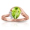 1.52 Carat 14K Solid Rose Gold Azur Peridot Diamond Ring