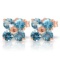 1.15 CTW 14K Solid Rose Gold Stud Earrings Blue Topaz