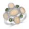 2.03 CTW Genuine Ethiopian Opal and Chrome Diopside .925 Sterling Silver Ring