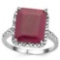 6.0 CTW RUBY & 1/5 CTW (22 PCS) DIAMOND 10KT SOLID WHITE GOLD RING