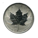 2001 Canada 1 oz. Silver Maple Leaf Reverse Proof Snake Privy Mark
