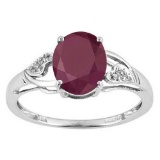 2.21 CTW RUBY & DIAMOND 10KT SOLID GOLD RING