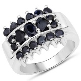 1.54 CTW Genuine Blue Sapphire .925 Sterling Silver Ring