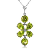 3.15 CTW 14K Solid White Gold Incidental Souls Peridot Necklace
