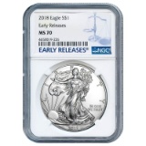 Certified Uncirculated Silver Eagle 2018 MS69 NGC Early Releases