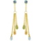 5.75 CTW 14K Solid Gold Chandelier Earrings Blue Topaz Citrine