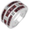 3.28 CTW Genuine Garnet and 0.12 ct.t.w Genuine Diamond Accents Sterling Silver Ring