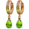 14K Solid Rose Gold Dangling Cubic Zirconia Hoop Earrings