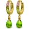 5.68 CTW 14K Solid Gold Green Act Cubic Zirconia Earrings