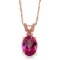 0.85 Carat 14K Solid Rose Gold Solitaire Pink Topaz Necklace