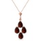 1.5 Carat 14K Solid Rose Gold Necklace Natural Garnet