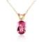 0.85 Carat 14K Solid Gold Heart Asks Mind Pink Topaz Necklace