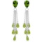 15.5 CTW 14K Solid White Gold Serendipity Peridot Earrings