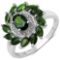 1.43 CTW Genuine Chrome Diopside .925 Sterling Silver Ring