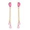 7.5 Carat 14K Solid Gold Chandelier Earrings Pink Topaz