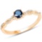 0.37 CTW Genuine Blue Sapphire and White Diamond 14K Yellow Gold Ring