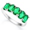 2 CARAT CREATED EMERALD 925 STERLING SILVER RING