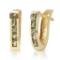 1.3 Carat 14K Solid Gold Huggie Earrings Green Natural Sapphire