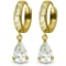 5.7 Carat 14K Solid Gold Under Fire Cubic Zirconia Earrings