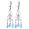 4.81 Carat 14K Solid White Gold Chandelier Diamond Earrings Blue Topaz