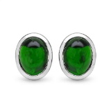 5.60 CTW Genuine Chrome Diopside .925 Sterling Silver Earrings