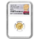 2016-W 1/10 oz Gold Mercury Dime Coin NGC SP70 Early Release