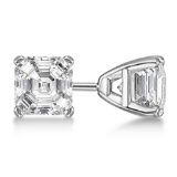 1.00ct. Asscher-Cut Diamond Stud Earrings Platinum (G-H VS2-SI1)