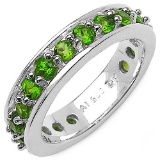 1.33 CTW Genuine Chrome Diopside .925 Sterling Silver Ring