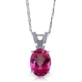 0.85 Carat 14K Solid White Gold with out A Sign Pink Topaz Necklace