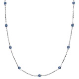 Fancy Blue Diamonds by The Yard Necklace 14k White Gold (2.00ct)