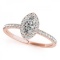 CERTIFIED 14KT ROSE GOLD 1.47 CTW G-H/VS-SI1 DIAMOND HALO ENGAGEMENT RING
