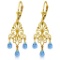 3.75 Carat 14K Solid Gold Mademoiselle Blue Topaz Earrings