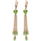 14K Solid Rose Gold Chandelier Earrings with Briolette Peridots