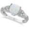Tanzanite Diamond and Opal Ring 14k White Gold (1.10ct)