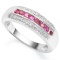 2/5 CT RUBY  DIAMOND 925 STERLING SILVER RING