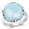 10.00 CTW Genuine Turquoise .925 Sterling Silver Ring