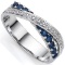 1/2 CT SAPPHIRE  DIAMOND 925 STERLING SILVER RING