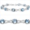 13.50 CTW Genuine Blue Topaz .925 Streling Silver Bracelet