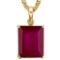 1.4 CTW RUBY 10K SOLID YELLOW GOLD OCTAGON SHAPE PENDANT