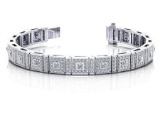 14KT WHITE GOLD 5 CTW G-H VS2/SI1 BEZEL SET PRINCESS DIAMOND BRACELET