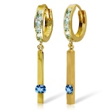 1.35 Carat 14K Solid Gold Worthwhile Blue Topaz Earrings