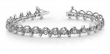 14KT WHITE GOLD 1 CTW G-H SI2/SI3 DIAMOND TWIST TENNIS BRACELET