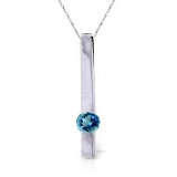 0.25 CTW 14K Solid White Gold Mysterious Ways Blue Topaz Necklace