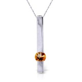 0.25 CTW 14K Solid White Gold Necklace Naturalcitrine