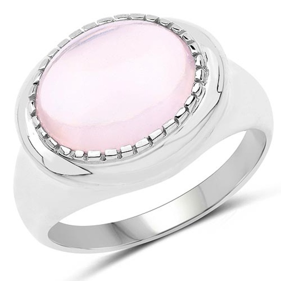 5.22 CTW Genuine Rose Quartz .925 Sterling Silver Ring